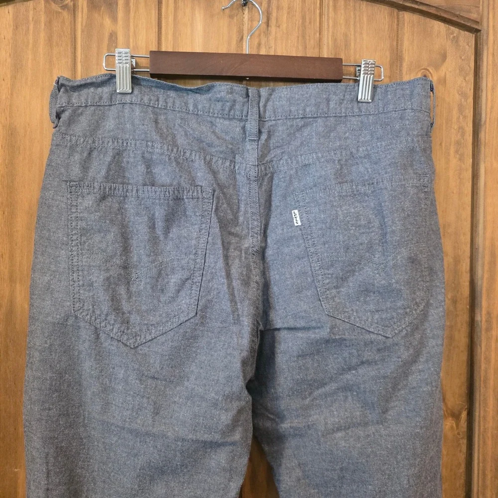 Levi's Chambray Pants Mens 36x30 Blue Excellent Straight Leg Casual Trousers